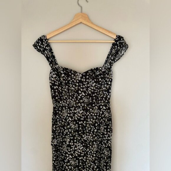 NEW Reformation Bryson Colette Floral Black Midi Dress | size 4 - Picture 7 of 14